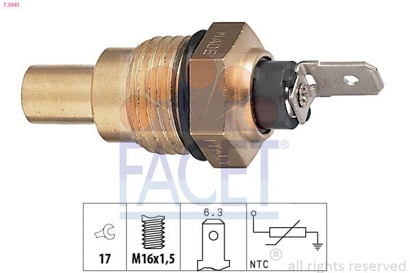 senzor,temperatura lichid de racire FACET Made in Italy - OE Equivalent 7.3041
