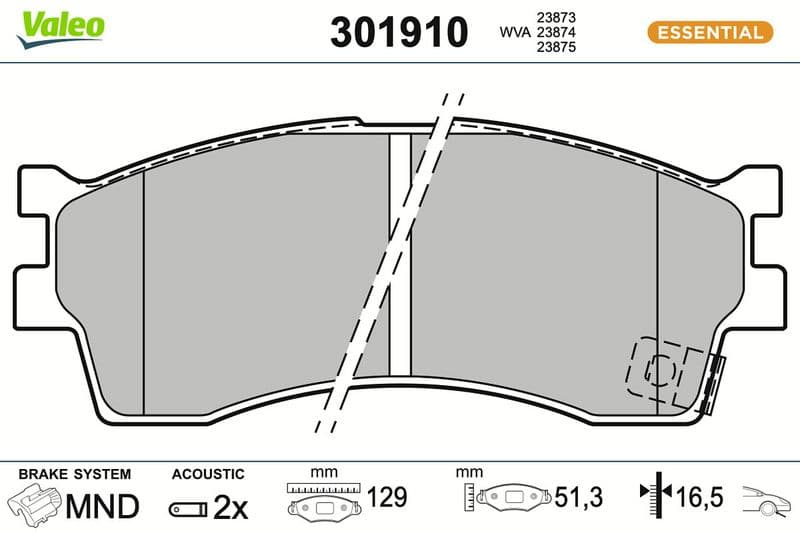 set placute frana,frana disc VALEO 301910