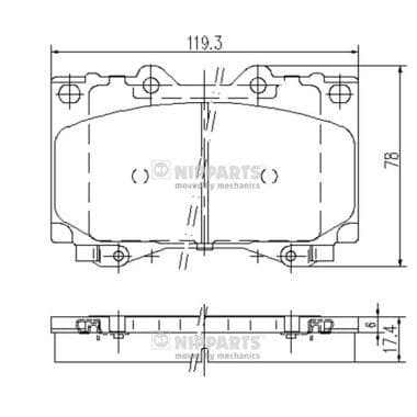 set placute frana,frana disc NIPPARTS J3602097