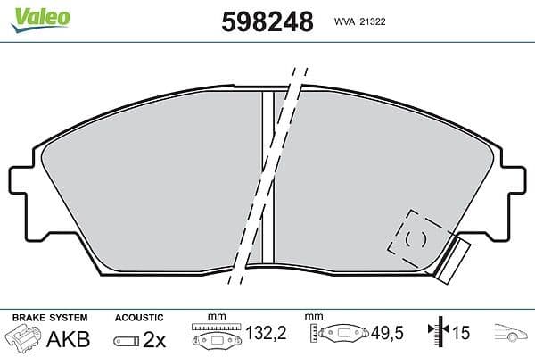 set placute frana,frana disc VALEO 598248