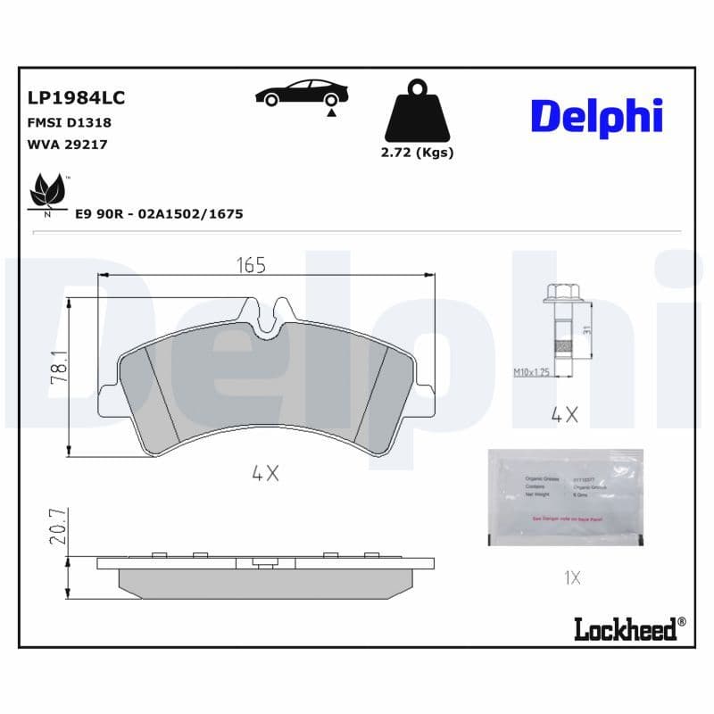 set placute frana,frana disc DELPHI LP1984LC