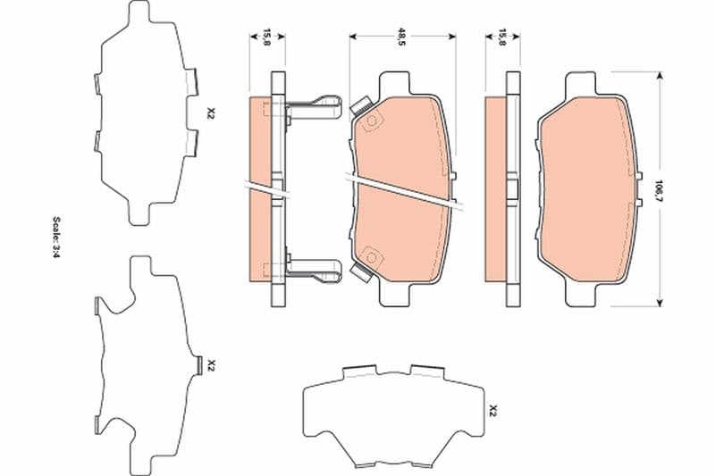 set placute frana,frana disc TRW GDB3512