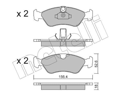 set placute frana,frana disc METELLI 22-0208-0