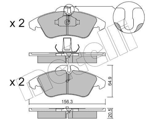 set placute frana,frana disc METELLI 22-0256-0