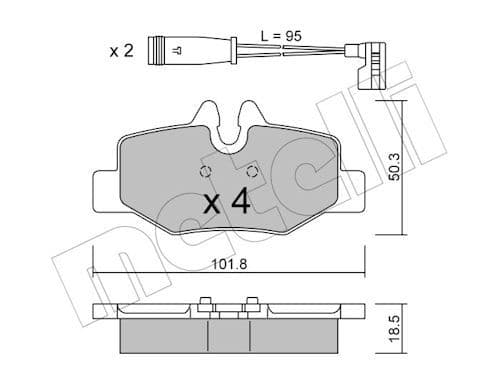 set placute frana,frana disc METELLI 22-0576-0K