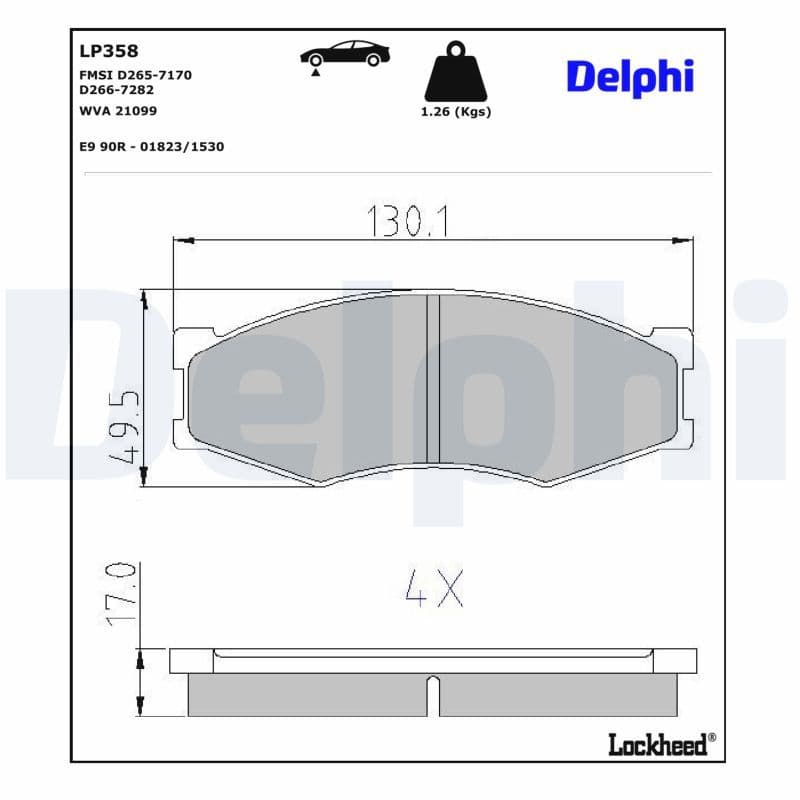 set placute frana,frana disc DELPHI LP358