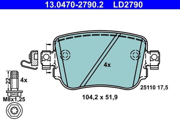 set placute frana,frana disc ATE Ceramic 13.0470-2790.2
