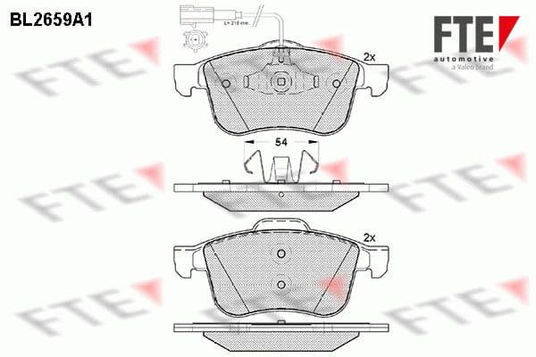 set placute frana,frana disc FTE 9010898