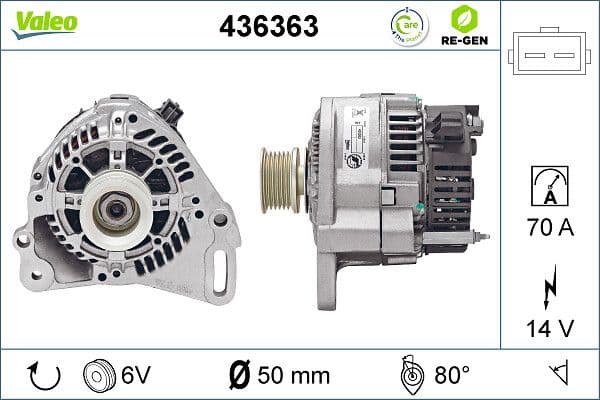 Generator / Alternator VALEO RE-GEN REMANUFACTURED 436363