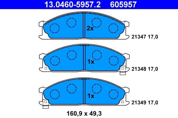 set placute frana,frana disc ATE 13.0460-5957.2