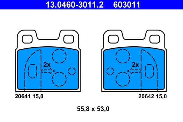 set placute frana,frana disc ATE 13.0460-3011.2