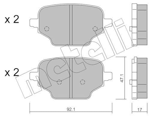 set placute frana,frana disc METELLI 22-1245-0