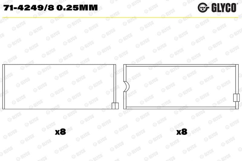 Cuzinet bielă GLYCO 71-4249/8 0.25mm