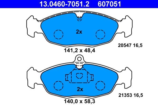 set placute frana,frana disc ATE 13.0460-7051.2