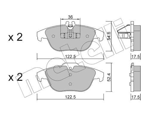 set placute frana,frana disc METELLI 22-0666-0
