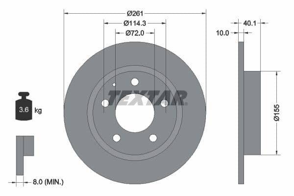 Disc frana TEXTAR 92062100
