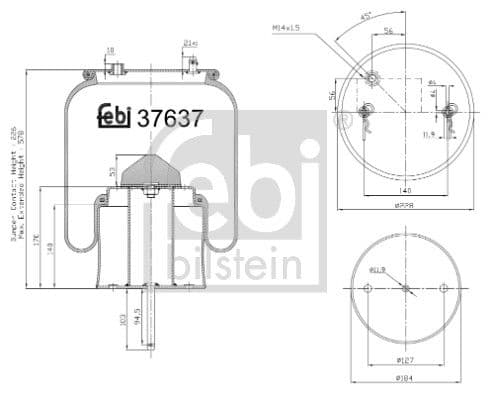 Burduf, suspensie pneumatica FEBI BILSTEIN 37637