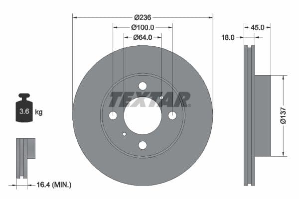 Disc frana TEXTAR 92089400