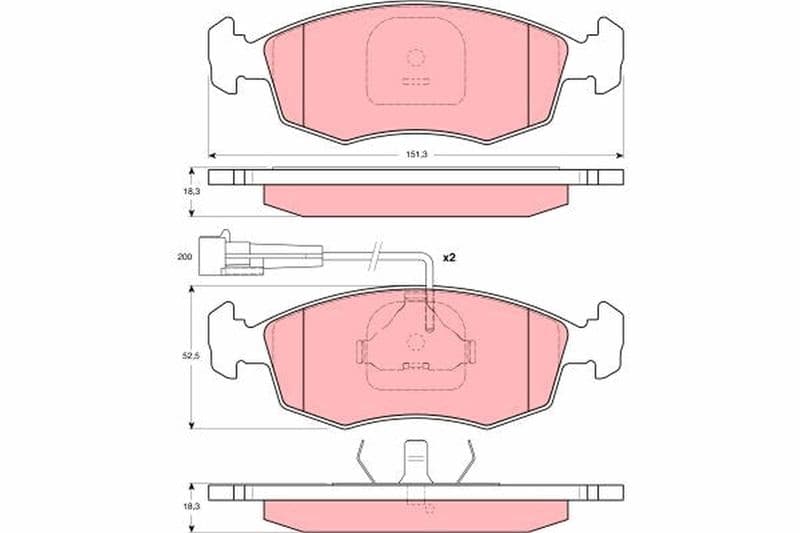 set placute frana,frana disc TRW GDB1341