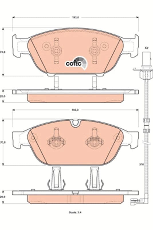 set placute frana,frana disc TRW COTEC GDB1897
