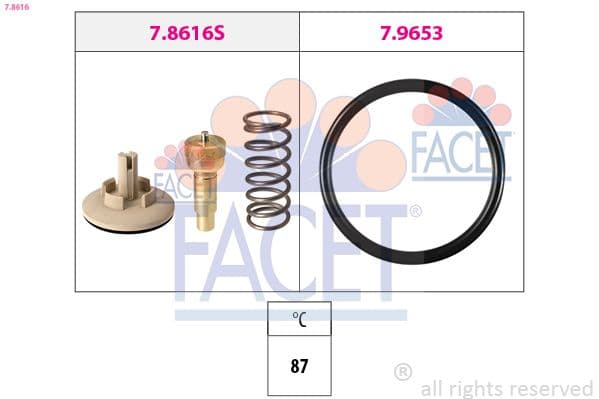 termostat,lichid racire FACET Made in Italy - OE Equivalent 7.8616
