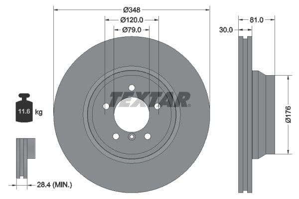 Disc frana TEXTAR PRO+ 92122905