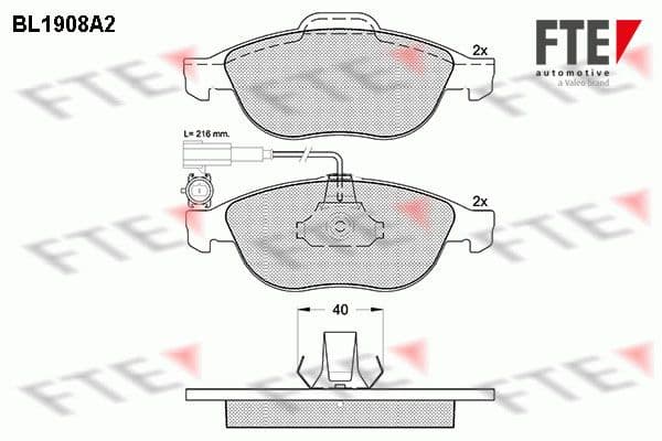 set placute frana,frana disc FTE 9010497