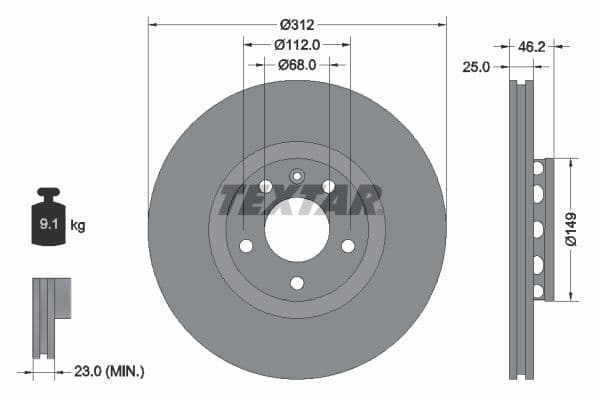 Disc frana TEXTAR PRO+ 92106105