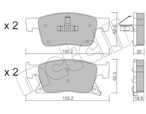 set placute frana,frana disc METELLI 22-1115-0
