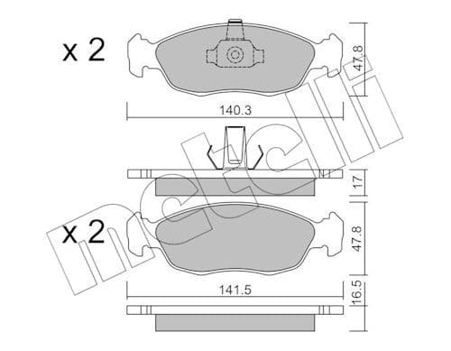 set placute frana,frana disc METELLI 22-0156-1