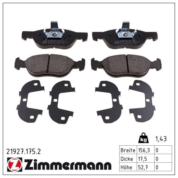 set placute frana,frana disc ZIMMERMANN 21927.175.2