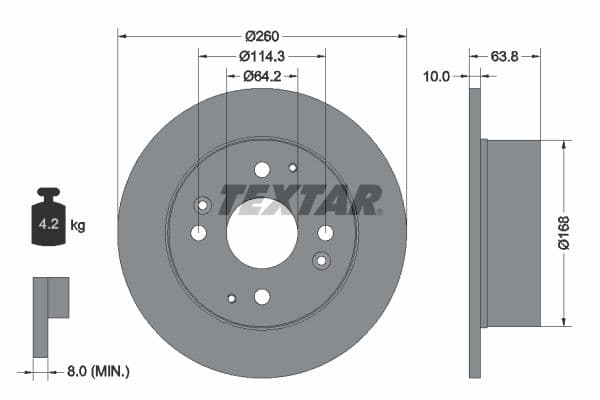 Disc frana TEXTAR 92138600