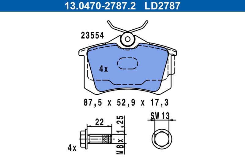 set placute frana,frana disc ATE Ceramic 13.0470-2787.2