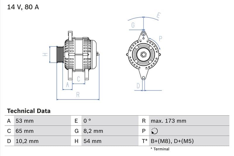 Generator / Alternator BOSCH 0 986 041 381