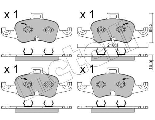 set placute frana,frana disc METELLI 22-1127-1