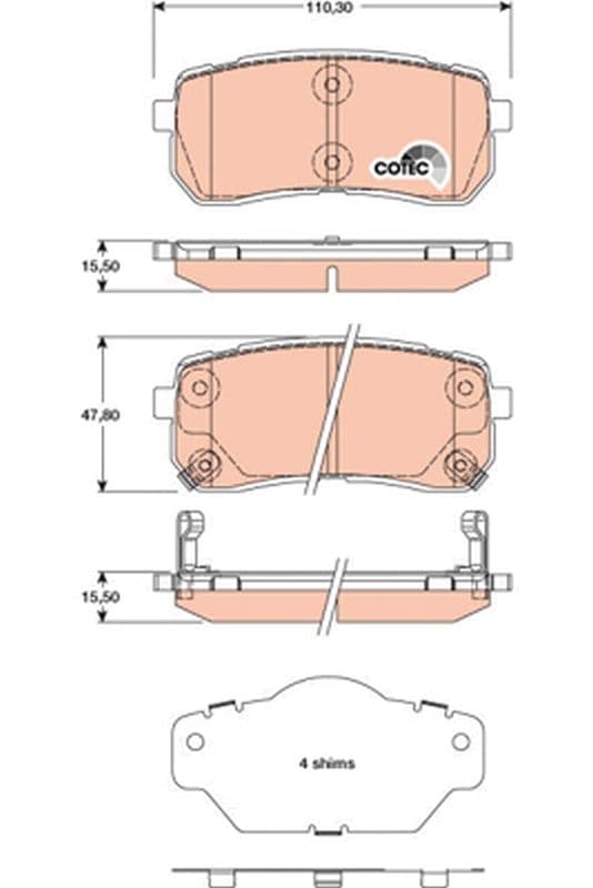 set placute frana,frana disc TRW COTEC GDB3449