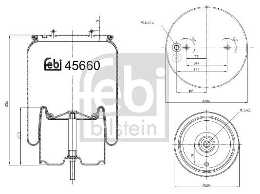Burduf, suspensie pneumatica FEBI BILSTEIN 45660