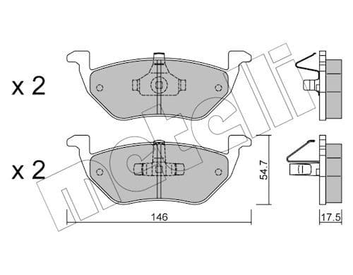 set placute frana,frana disc METELLI 22-0907-0