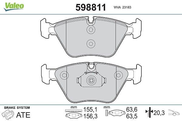 set placute frana,frana disc VALEO 598811