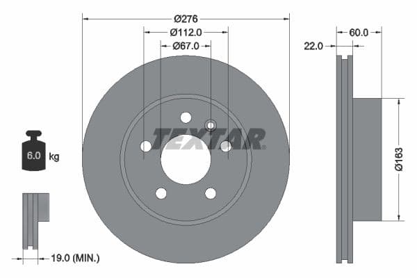 Disc frana TEXTAR PRO 92074403