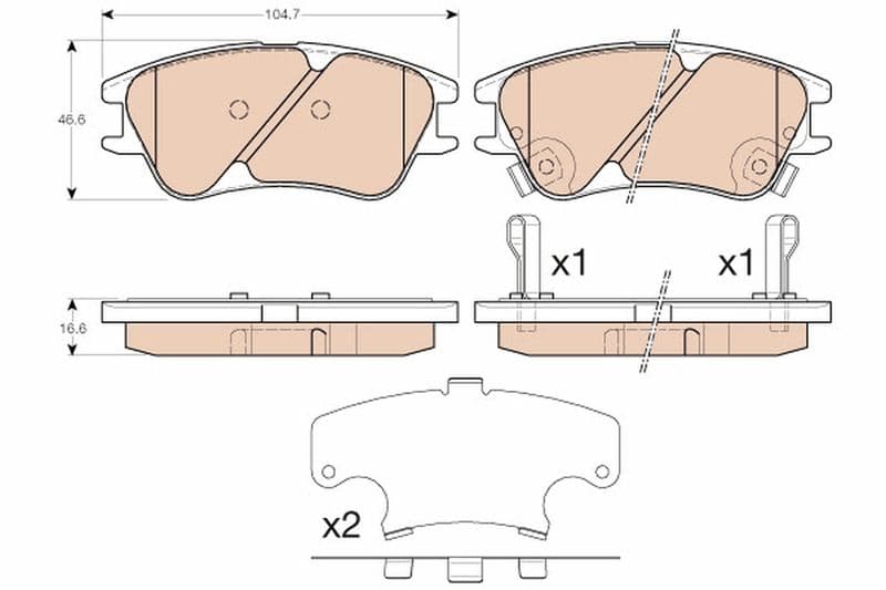set placute frana,frana disc TRW COTEC GDB3377