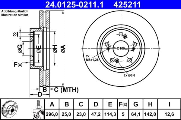 Disc frana ATE 24.0125-0211.1