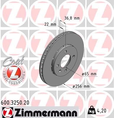 Disc frana ZIMMERMANN COAT Z 600.3250.20