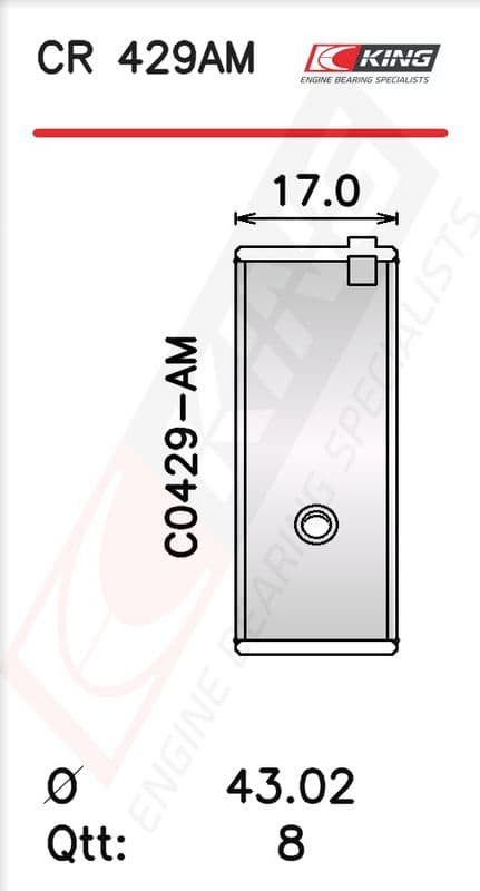 Cuzinet bielă KING CR 429AM0.25