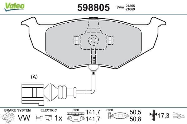 set placute frana,frana disc VALEO 598805