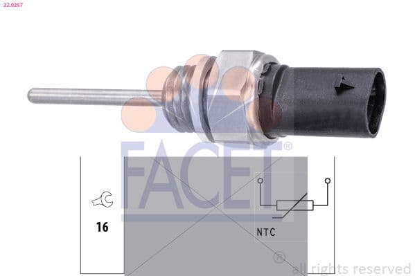 Senzor, temperatura gaze evacuare FACET Made in Italy - OE Equivalent 22.0257