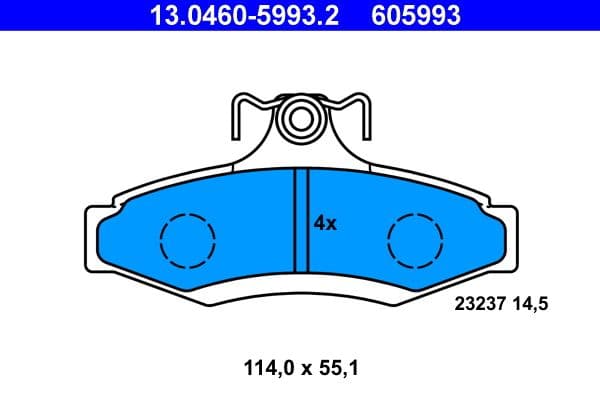 set placute frana,frana disc ATE 13.0460-5993.2