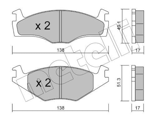 set placute frana,frana disc METELLI 22-0045-2