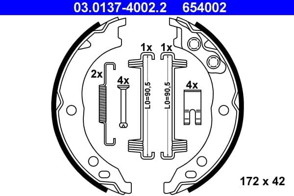 Set saboti frana, frana de mana ATE 03.0137-4002.2