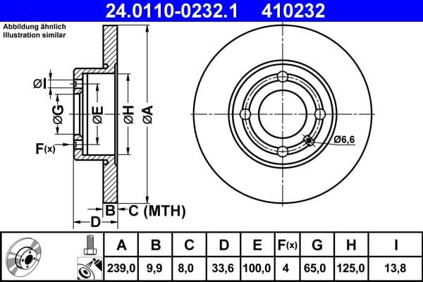 Disc frana ATE 24.0110-0232.1